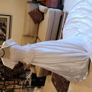 Wedding dress full chapel train 4 pcs beaded applique embroidery strapless